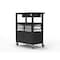 Luxor Teacher Deluxe Cart  32" x 18" - Locking Cabinet, Storage Bins, Keyboard Tray, Hooks, Cup Holder ECMBSKBC-B - alternate 1